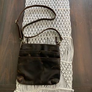 Vintage leather distressed crossbody purse